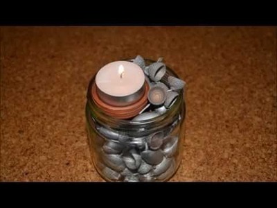 Herbstdeko edel: Windlicht mit Eicheln DIY