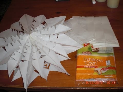 DIY - Anleitung - schneller, einfacher Weihnachtsstern aus Papiertüten Brottüten