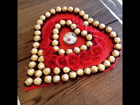 DIY Ferrero Rocher Herzplatte zum selber basteln. Für besondere Anlässe wie Valentinstag.Muttertag