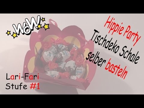 Schale Tischdeko Hippie Party - DIY - einfache Papierschale selber basteln