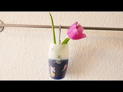 DIY Vase zum Aufhängen | "Aus alt mach neu" Blumenvase | Frühlingsdeko Plastikflasche Upcycling