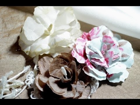 Scrapbooking Flowers like Prima DIY[Stoffblumen,Basteln,Deutsch]