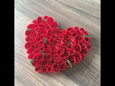 DIY Rosenherz basteln, für Valentinstag oder Muttertag ein Herz basteln