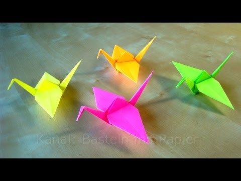Origami: Kranich falten - Basteln mit Kindern - Bastelideen - DIY Anleitung