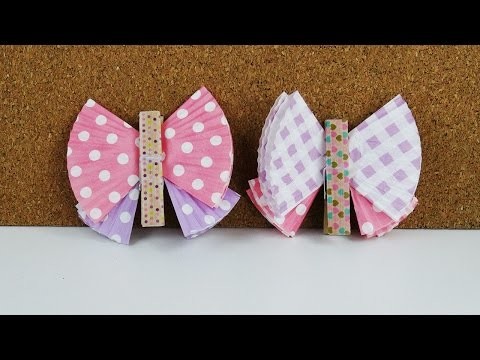 DIY Schmetterlinge aus Muffinpapier selber machen Deutsch - Bunte Schmetterlinge falten