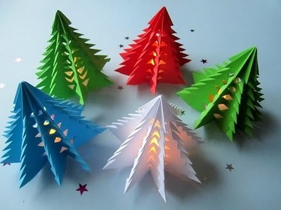 3D Weihnachtsbaum selber basteln. DIY Papier
