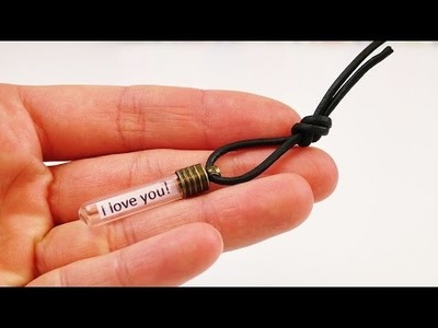 DIY Anhänger mit Liebesbotschaft | "I love you" im Miniglaskolben | süßes Valentinstag Geschenk