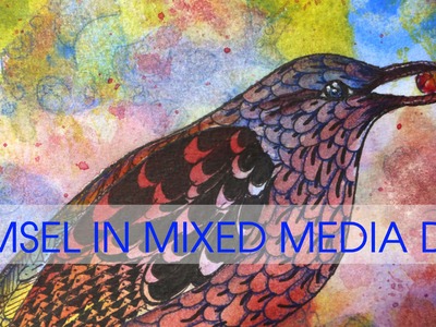 Amsel in Mixed Media malen DIY