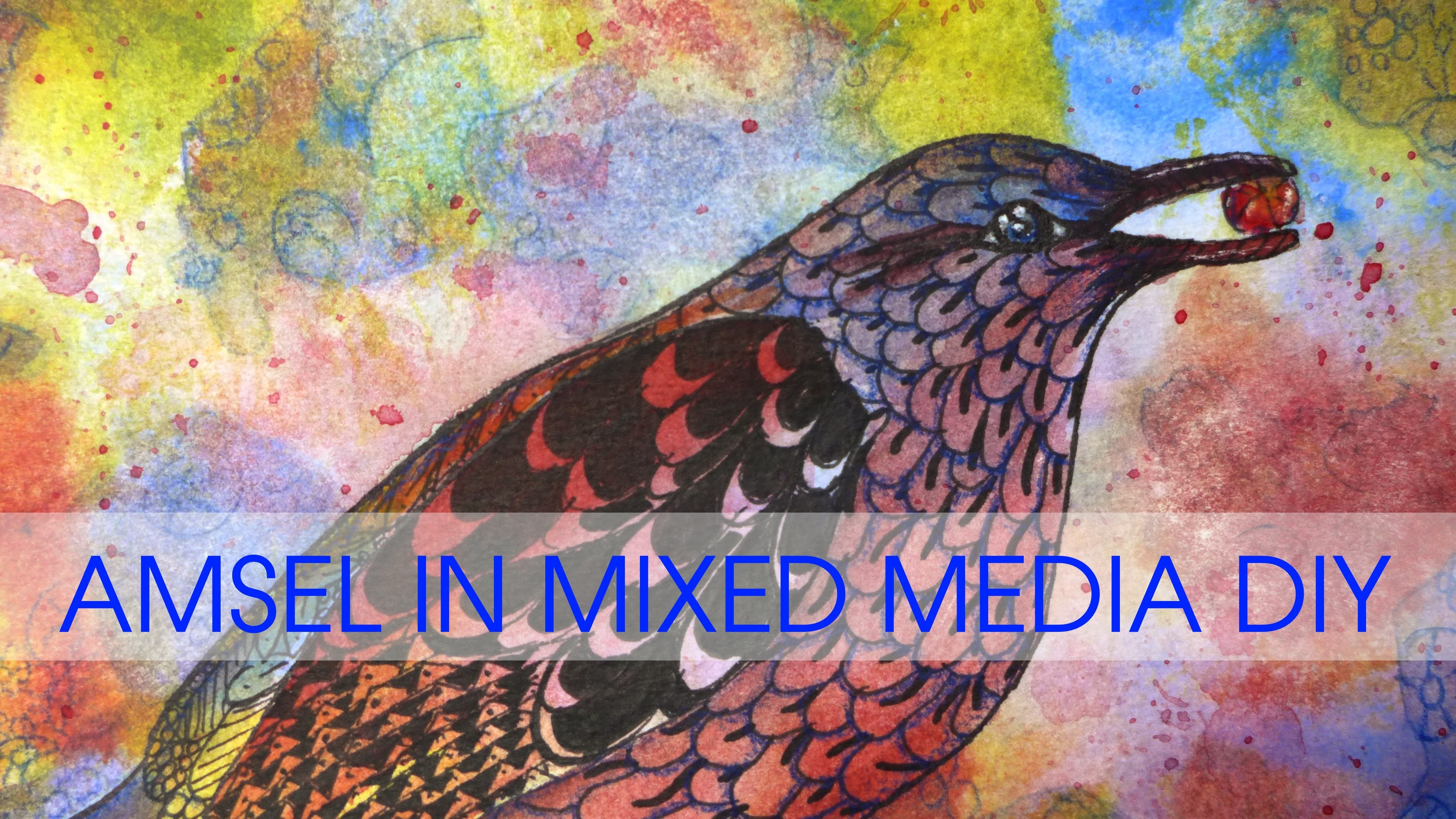 Amsel in Mixed Media malen DIY
