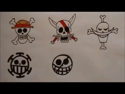 How to draw One Piece Pirate Flags. Jolly Rogers [German Drawing Tutorial]