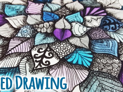 Speed Drawing ♠ Zentangle Leaves | Blätter ♠ DIY Tutorial | Colorful