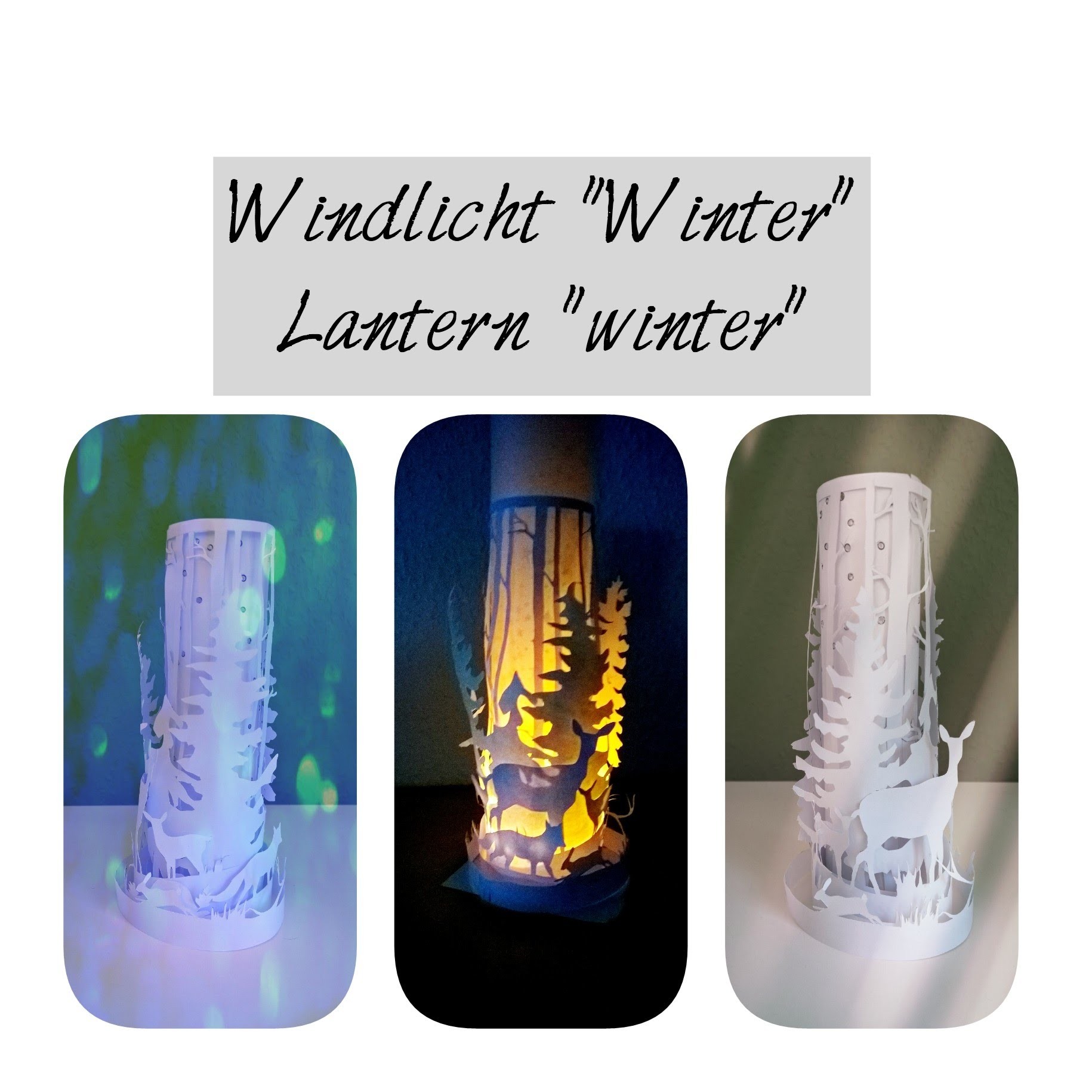 Windlicht "Winter" basteln, paper lantern winter