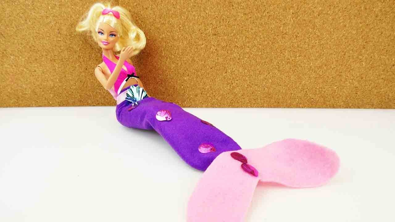 DIY Barbie Meerjungfrau deutsch - Anleitung für eine Flosse