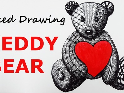 Speed Drawing ♥  Teddy Bear ♥ Zentangle | DIY Valentine Bear