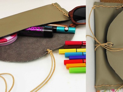 DIY Lederetui Tasche für Kosmetik, für Stifte, für die Sonnenbrille selber machen