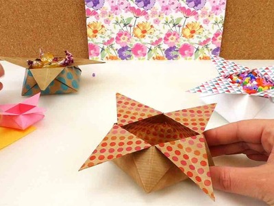 Origami Star Box falten | Weihnachtsdeko Stern | Aufbewahrung für Süßigkeiten | 3D Origami