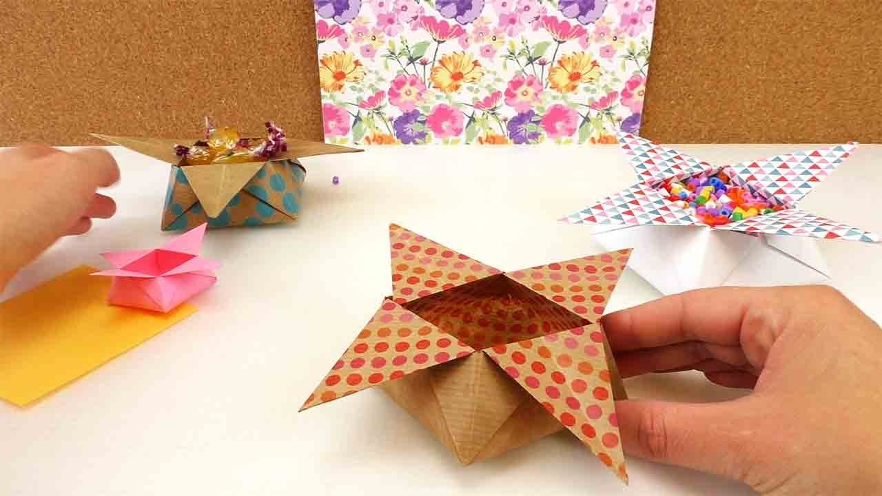 Origami Star Box falten | Weihnachtsdeko Stern | Aufbewahrung für Süßigkeiten | 3D Origami