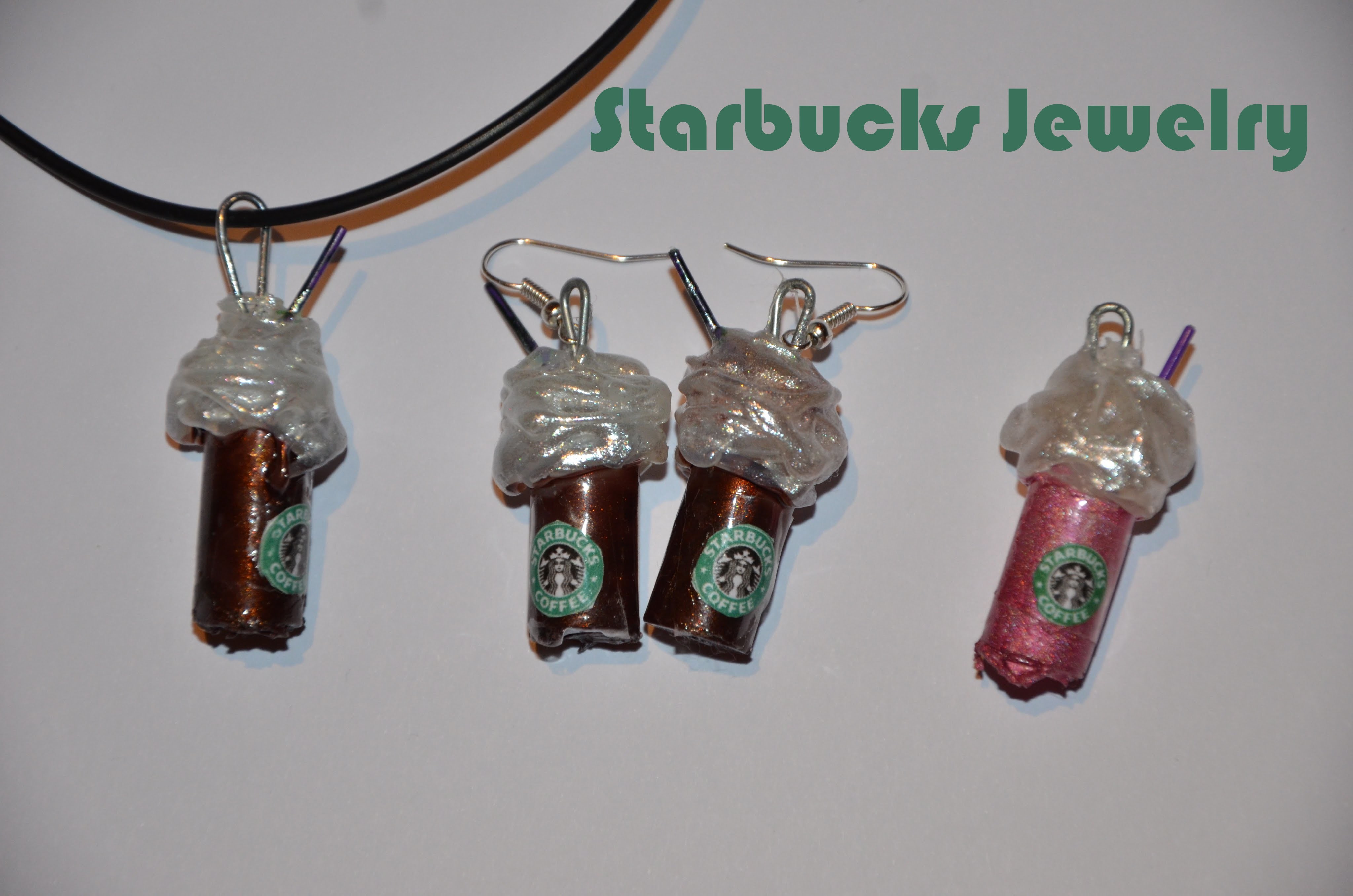 DIY Starbucks Anhänger.Ohrringe | Without Polymer Clay