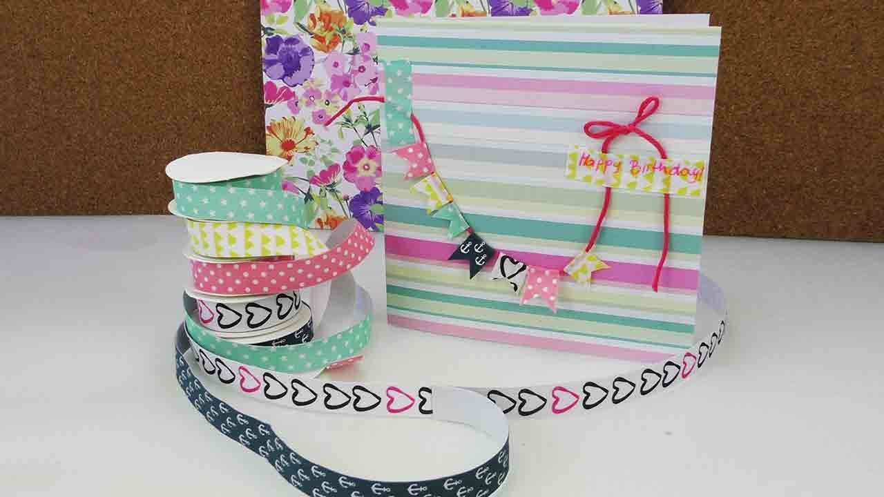 Mini Washitape Haul & Geburtstagskarte basteln | Neues Textiltape von von Tchibo