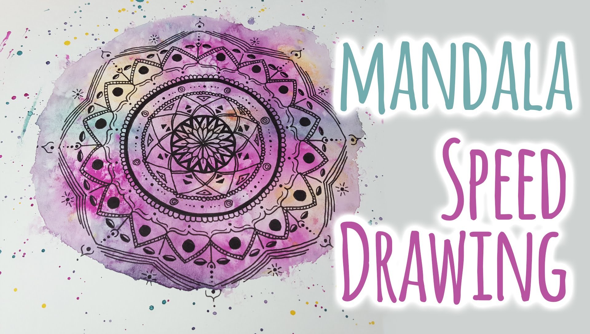 Speed Drawing ♥ Mandala on Watercolor ♥  Tattoo Design - DIY | Colorful