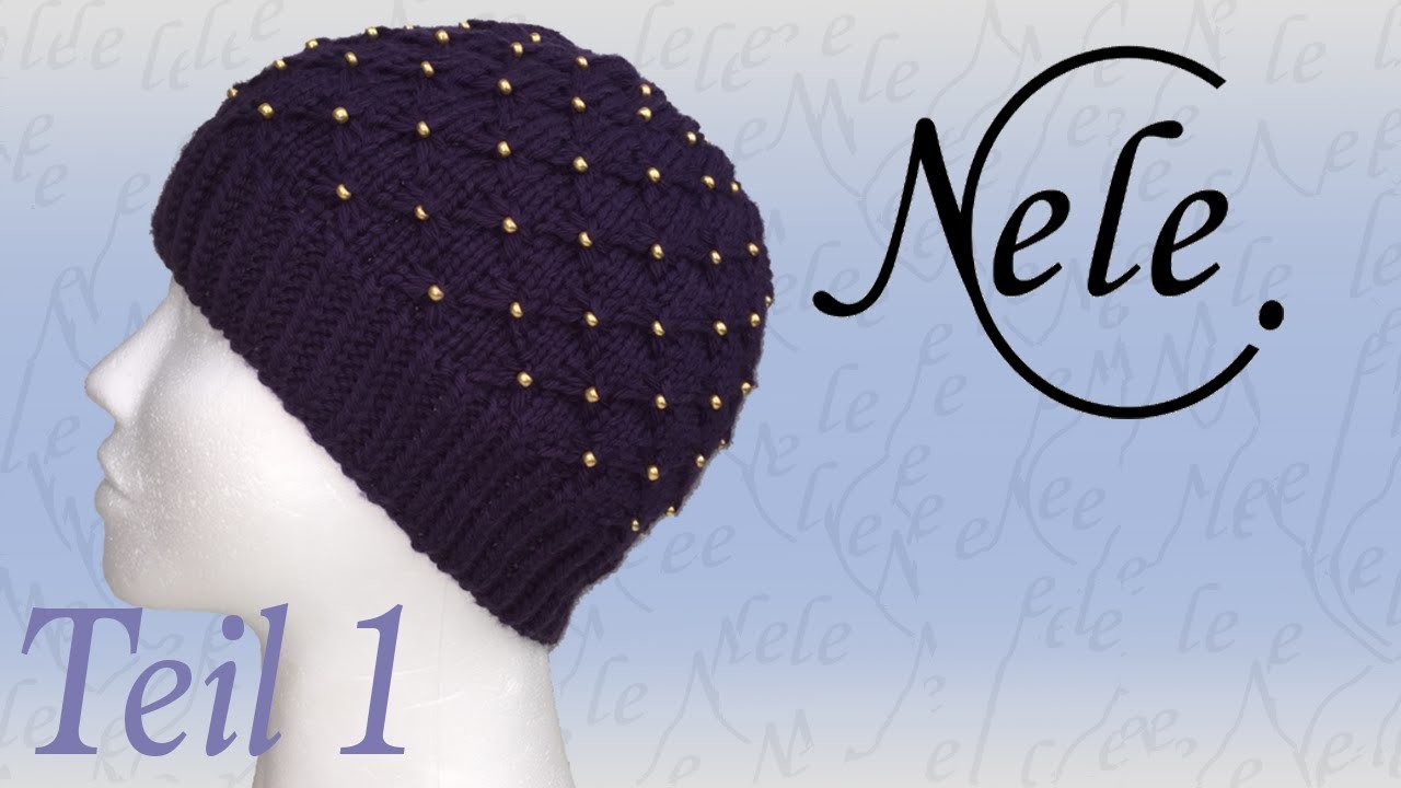 Mütze stricken, Strickmütze mit Perlen eingearbeitet, DIY Anleitung by Nele C., Teil 1