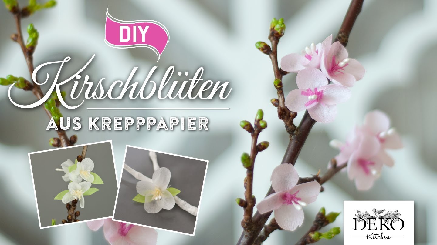 DIY-Papierblüten: hübsche Kirschblüten aus Krepppapier | Deko Kitchen