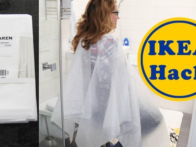 Frisierumhang aus IKEA Duschvohang für 2 € nähen | DIY | Anfänger