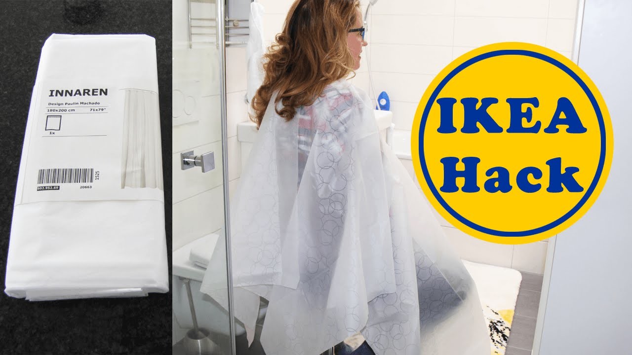 Frisierumhang aus IKEA Duschvohang für 2 € nähen | DIY | Anfänger