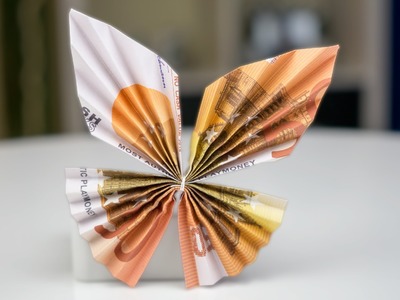Geldgeschenk Idee: Schmetterling falten, Euroscheine