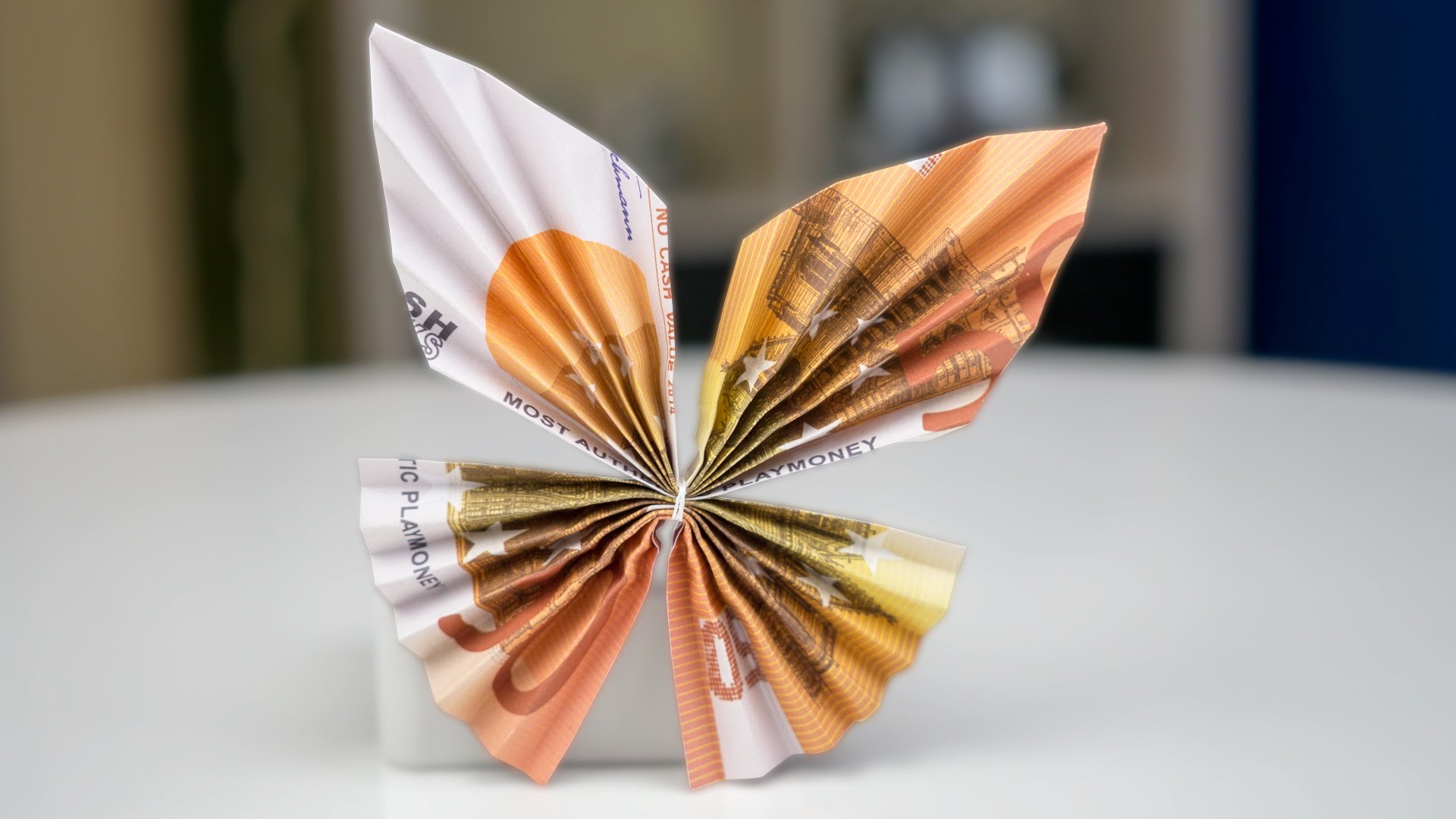 Geldgeschenk Idee: Schmetterling falten, Euroscheine