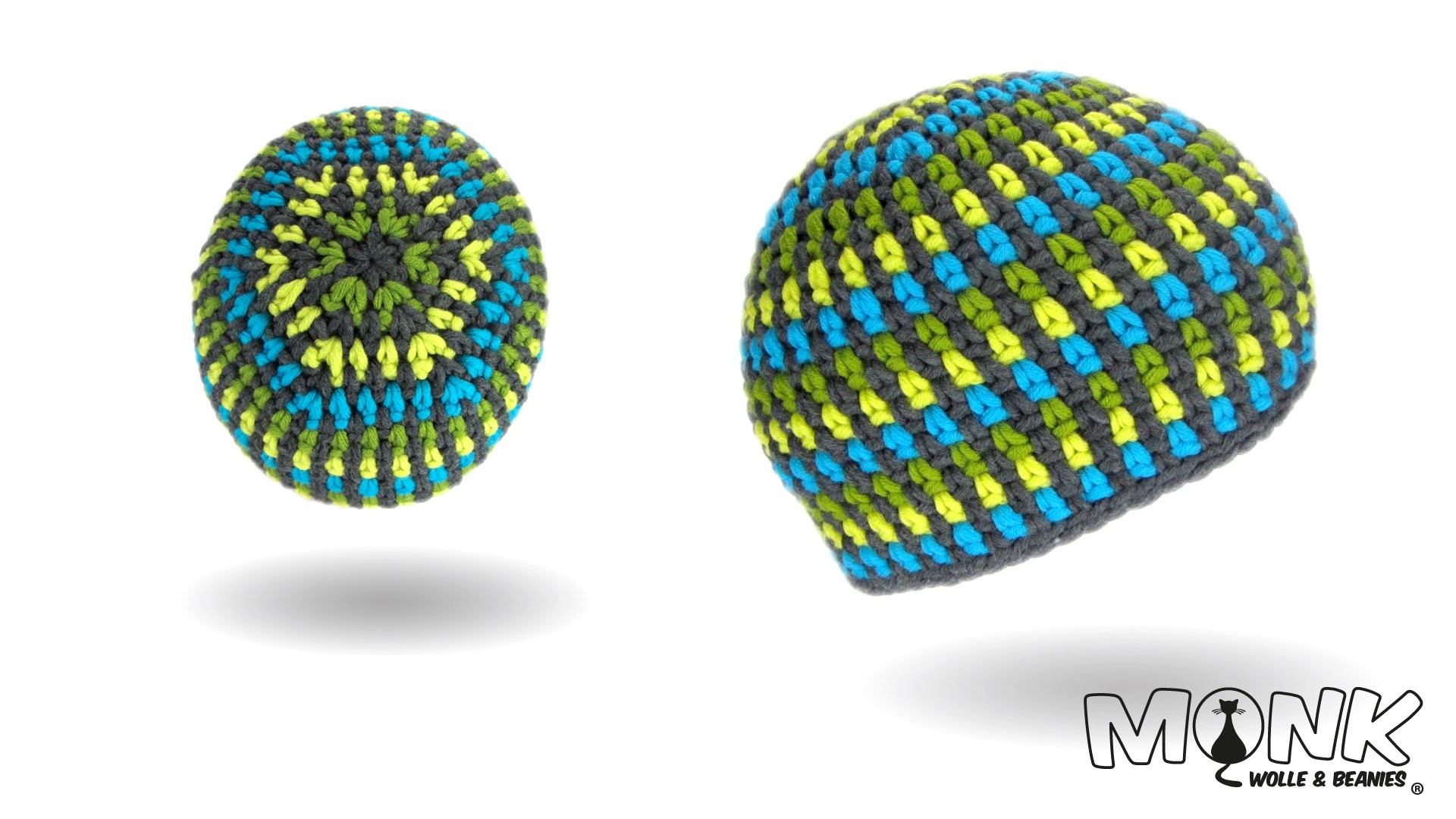 Mütze häkeln - Moss Stitch Beanie No. 3 - Stripes