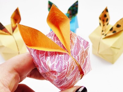 Osterhasen Origami DIY | Süße 3D Hasen als Frühlings Dekoration | Falten mit Musterpapier
