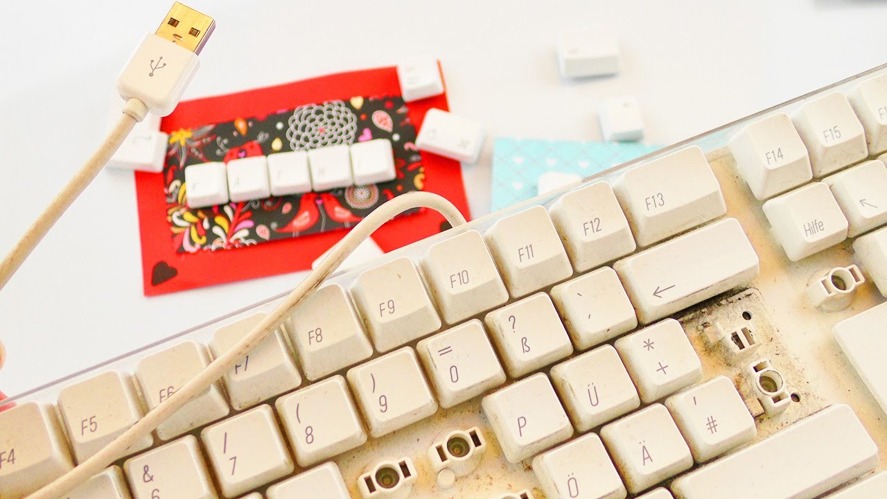 Aus ALT mach NEU | 3 Ideen mit einer alten Tastatur | Magnete, Namensschild & Geburtstagskarte