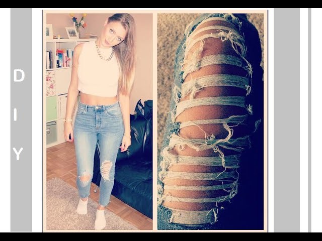 DIY Destroyed Jeans, Used Look ♥NEU♥ - LeileiStyle
