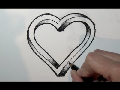 Wie zeichnet man ein 3d Herz mit bleistift- Online Zeichnen Lernen
