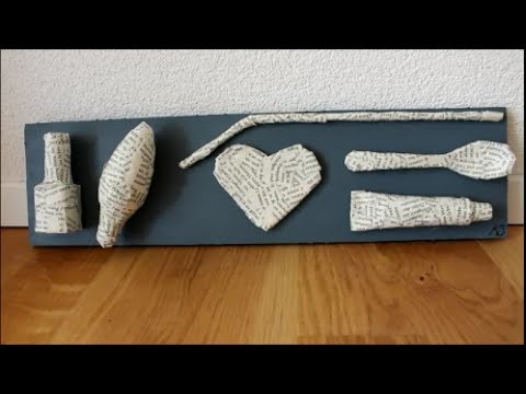 DIY: eingepackte Alltagsgegenstände, Abfall mit Buchseiten☺ Upcycling: Originelle Wanddeko