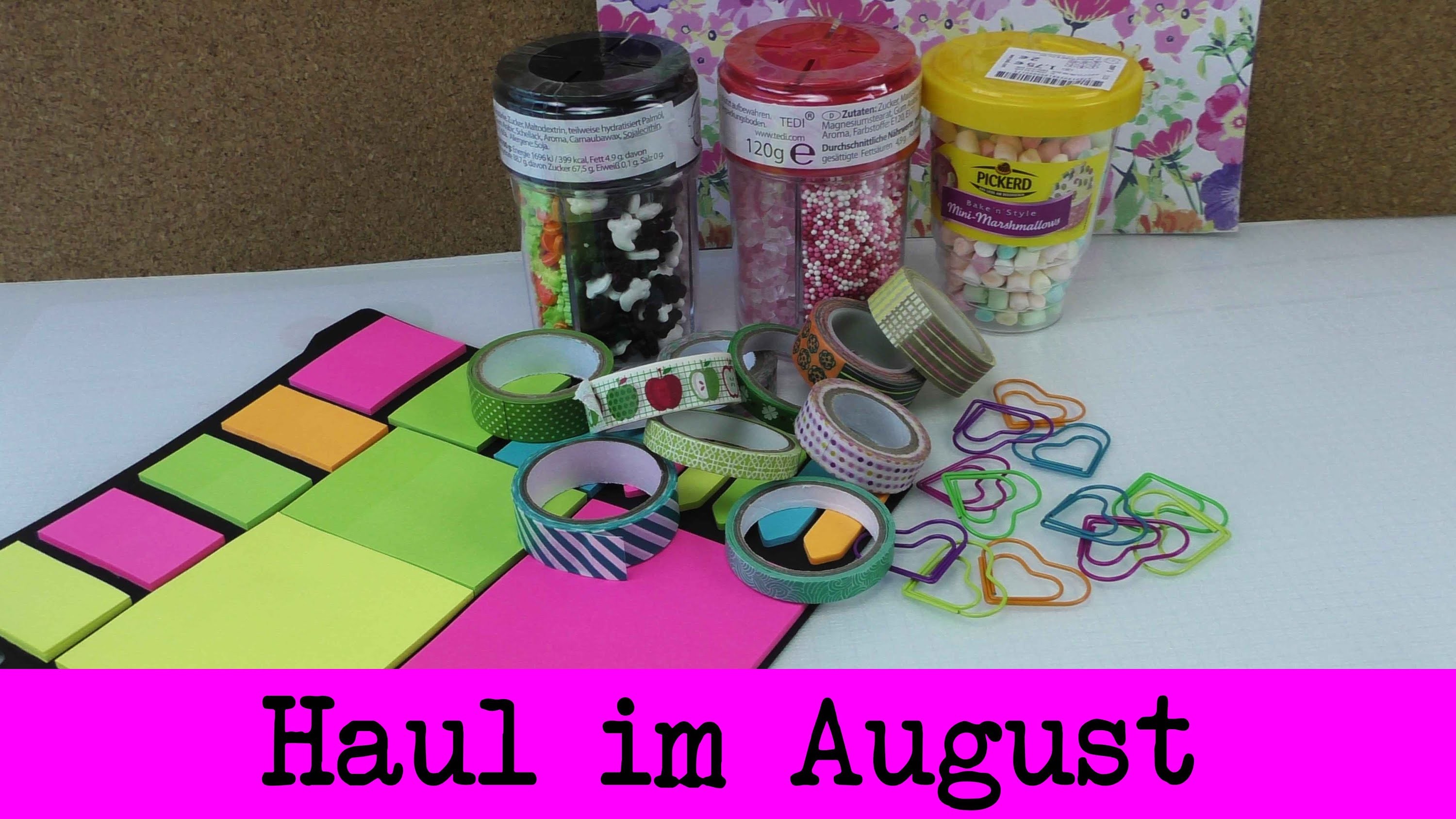 DIY Haul August | Neues Washitape | Rossmann, DM, Tedi | Post Its & Herzchen-Büroklammern