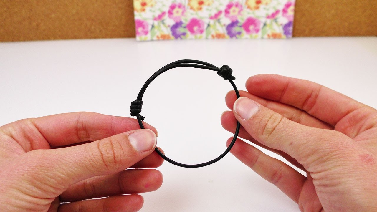 Schiebeknoten binden | Verstellbares Armband selber machen | mit einem Lederband