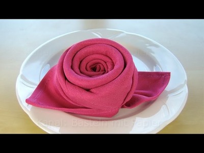 Servietten falten Rose. Blüte. Blume - Einfache DIY Tischdeko basteln - Hochzeit