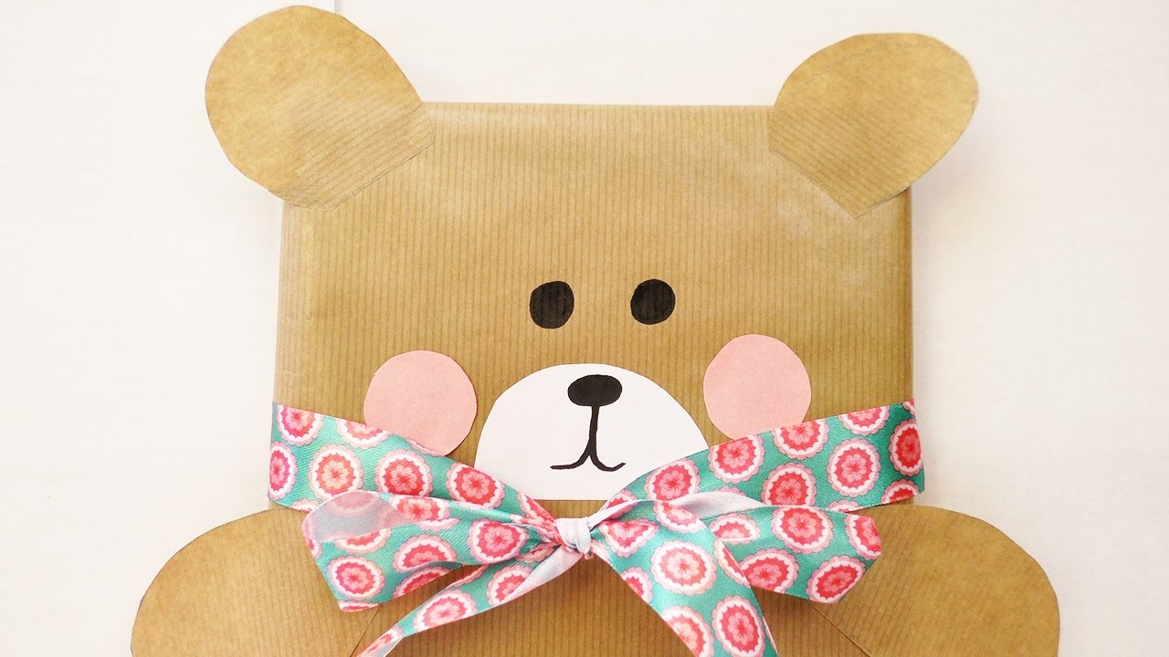 Süße Bärchen Geschenkverpackung | Geschenk verpacken für Kinder | Kindergeburtstag basteln