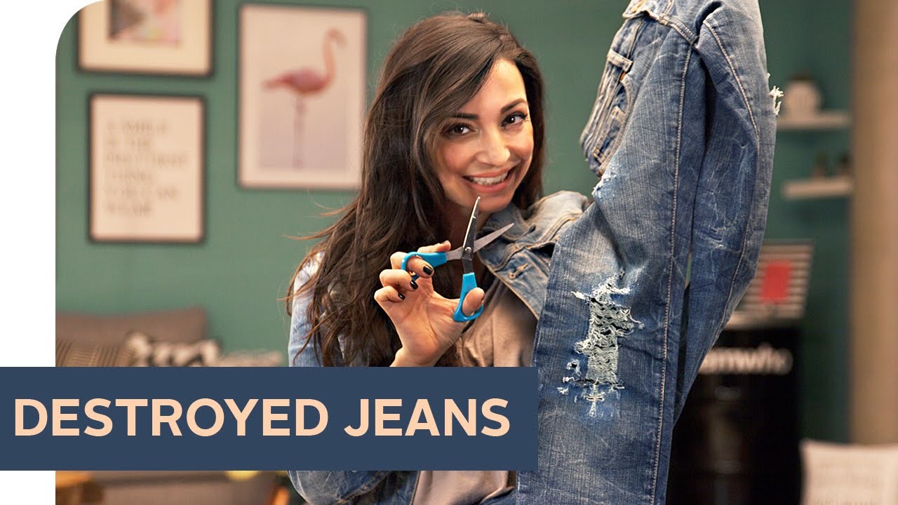 FASHION DIY: Destroyed Jeans selber machen ~ refashion | OTTO