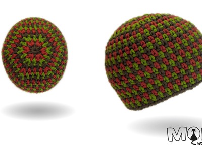 Mütze häkeln - Moss Stitch Beanie No. 2 - Tweed Style
