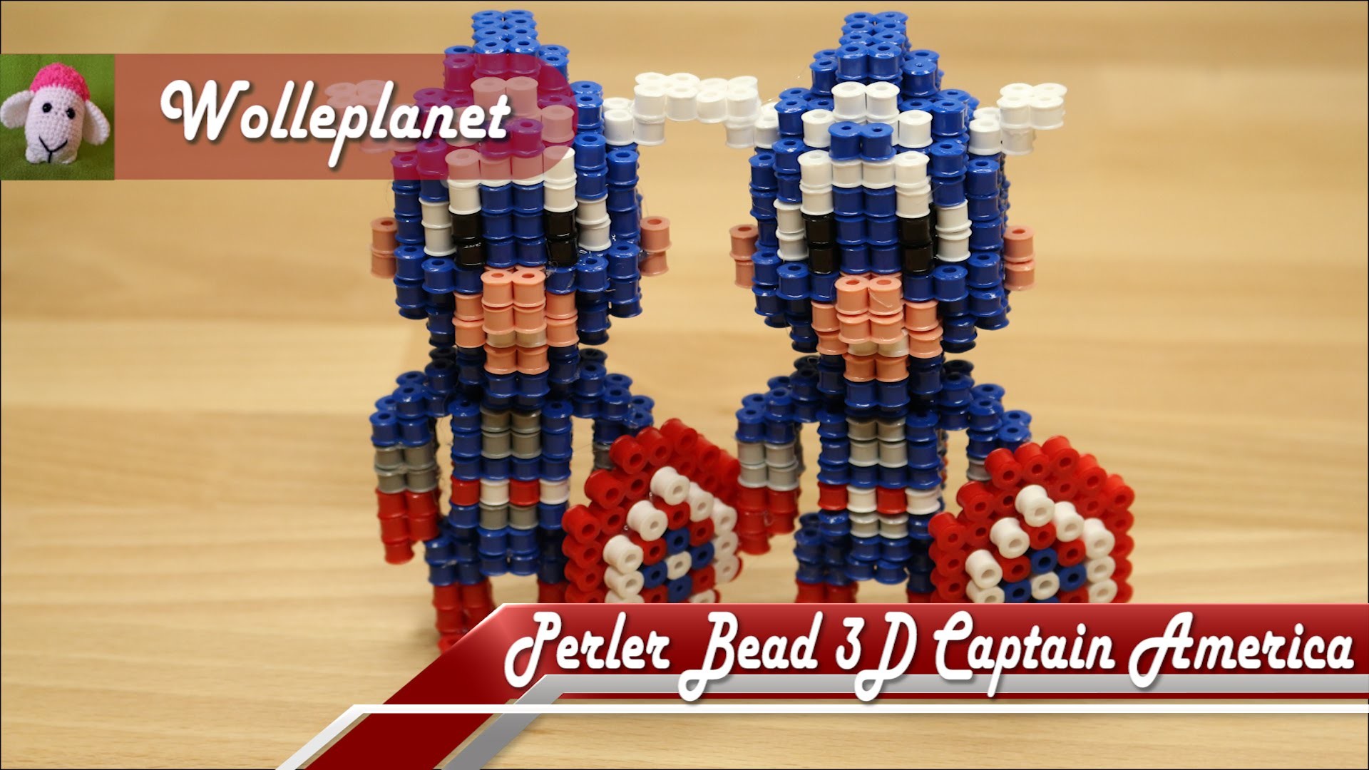 Perler Bead 3D Captain America