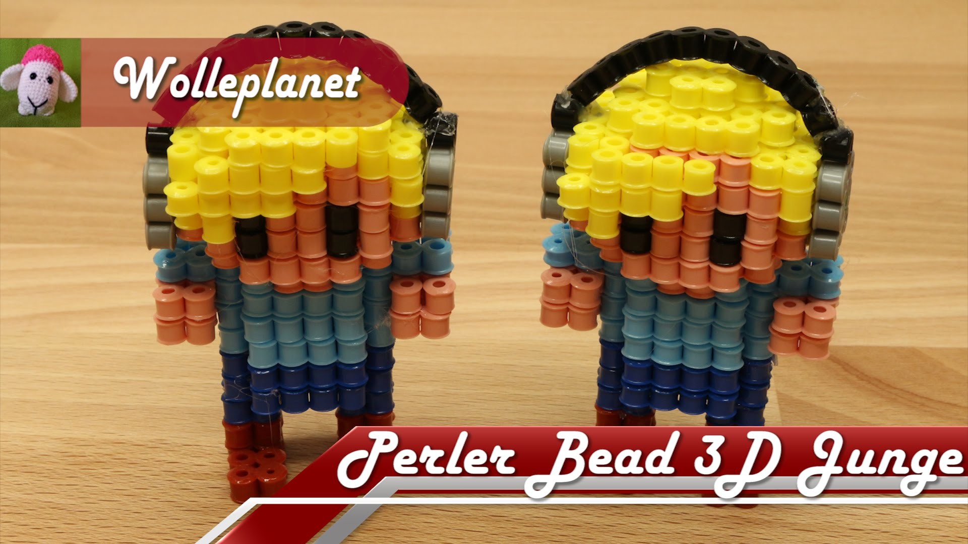 Perler Bead 3D Junge mit Kopfhörer