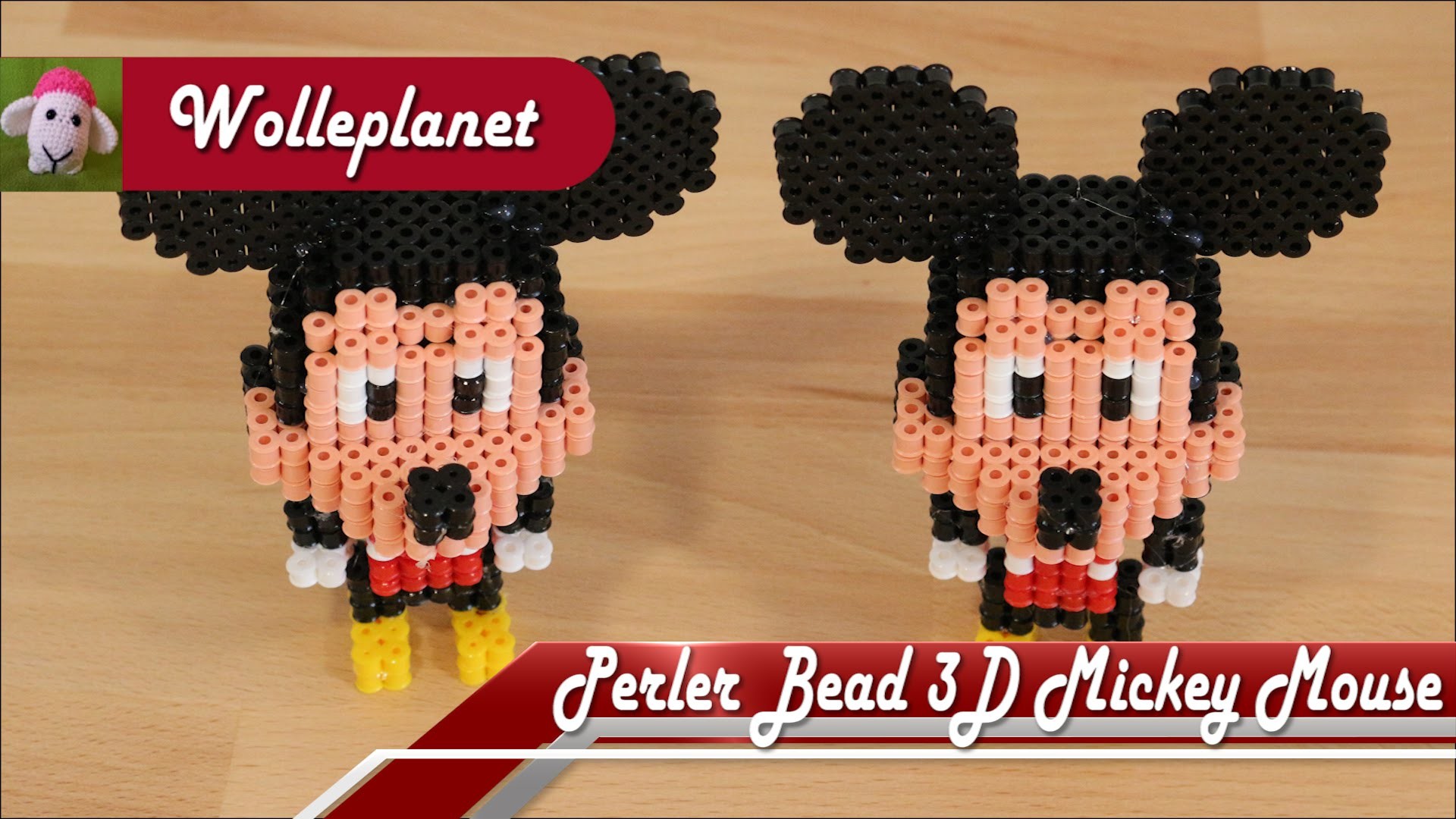 Perler Bead 3D Mickey Mouse