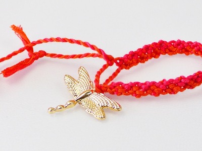 Wunderschönes Armband knüpfen | Frühlingsschmuck mit Libelle als Anhänger | orientalisch | Ethno