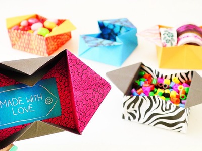 Süße Origami Box zum Aufklappen | Tolle Aufbewahrungskiste einfach falten | Geschenk Idee Nachricht