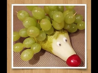 DIY FUNNY FOOD Obstdeko aus Birne wird Igel. MissKitchenPage