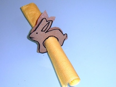 DIY Servietten falten Serviettenring Hase