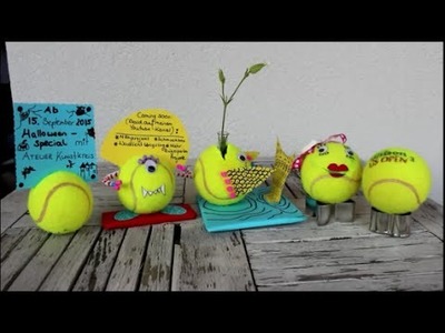 DIY: Tennisball. Tennisbälle basteln: 5 Upcycling Ideen ☺Blumenvase, Zettelhalter, Geheime Spardose